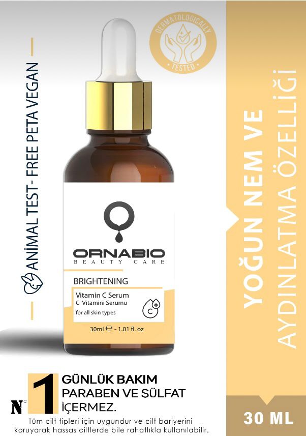 Ornabio Organik Natural Biyolojik C Vitamini Ton Eşitleyici ve Cilt Aydınlatıcı Bakım Serumu