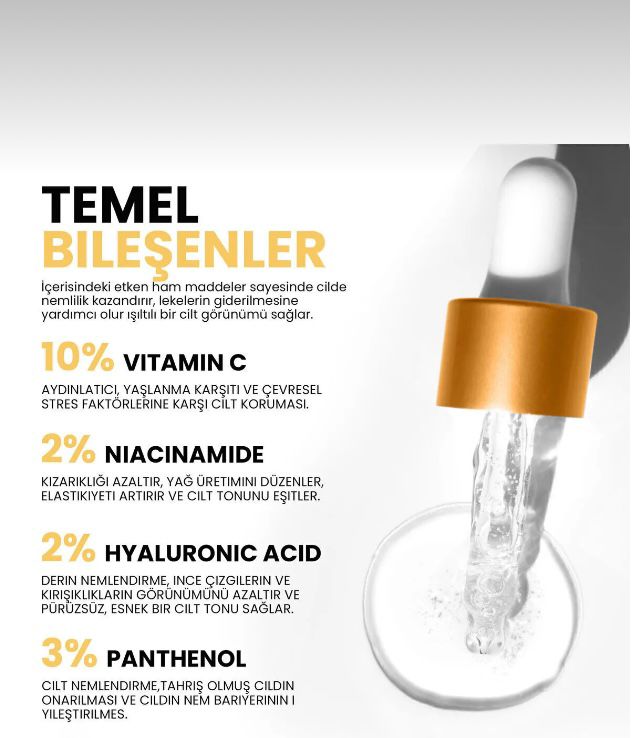 Ornabio Organik Natural Biyolojik C Vitamini Ton Eşitleyici ve Cilt Aydınlatıcı Bakım Serumu