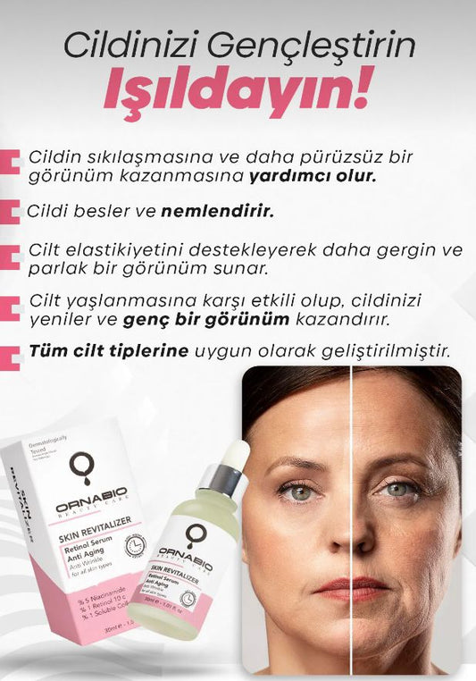 Ornabio Organik Natural Biyolojik Kırışıklık ve Yaşlanma Karşıtı Aydınlatıcı Anti Aging Bakım Serumu