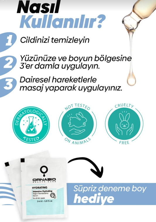 Ornabio Organik Natural 8D Complex Hyarulonic Asit Serumu Yoğun Nemlendirici Cilt Bakımı